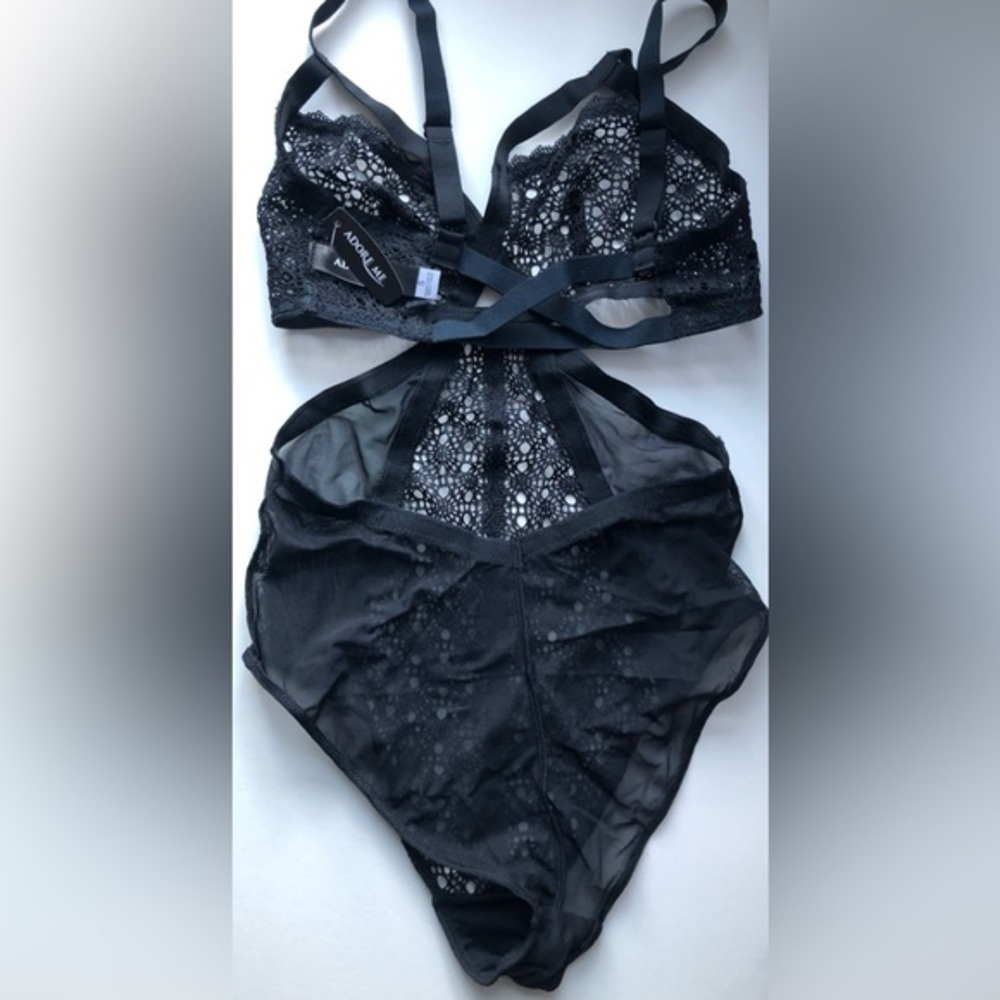 Lace Sexy Exotic Lingerie Bodysuit Size S By Adore Me